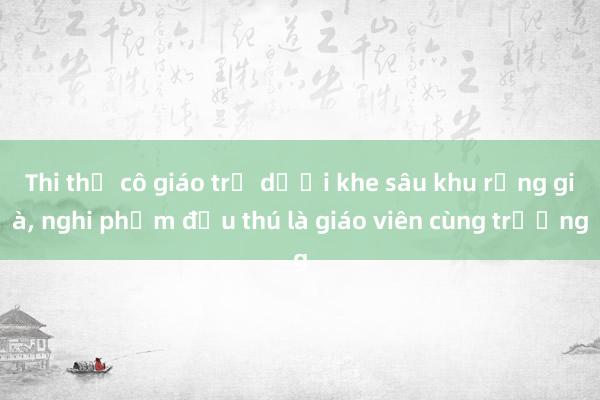 Thi thể cô giáo trẻ dưới khe sâu khu rừng già, nghi phạm đầu thú là giáo viên cùng trường